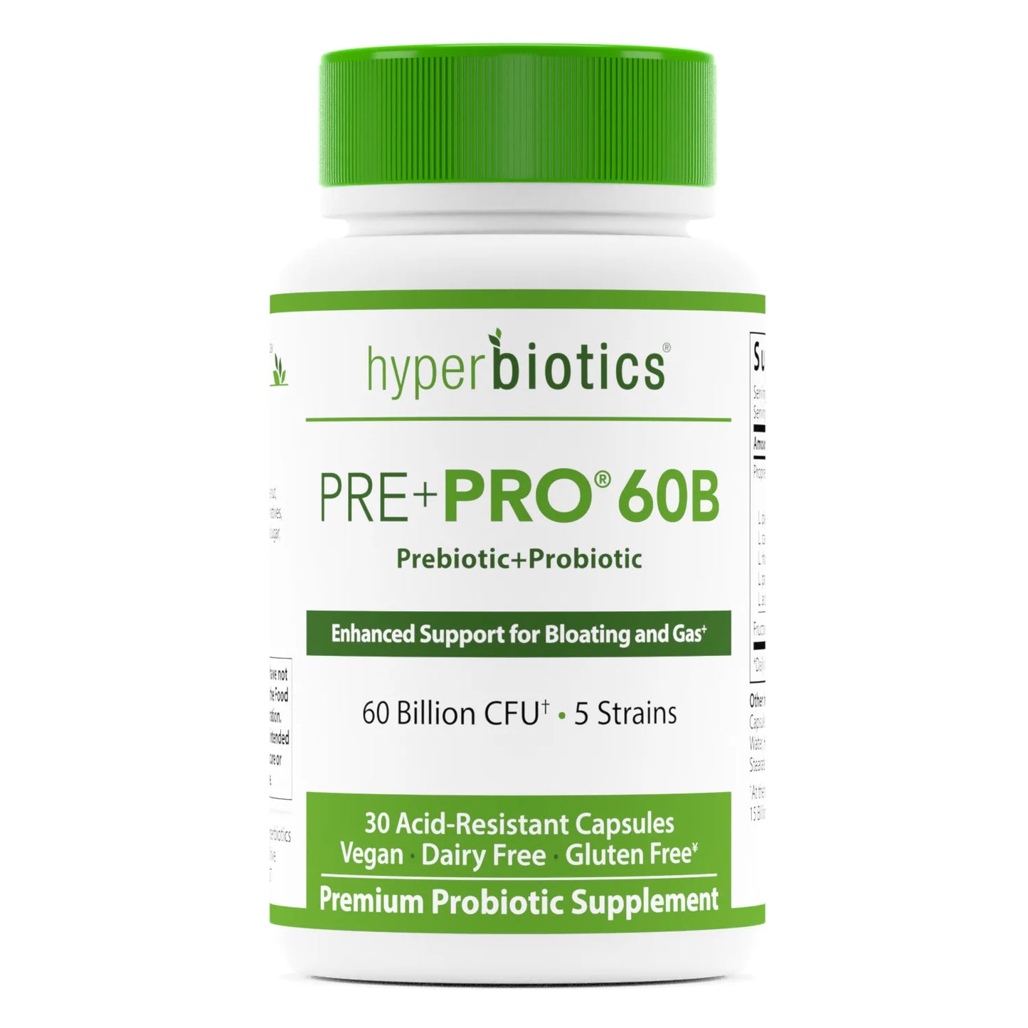 Hyperbiotics Pre+PRO 60B: Enhanced Support for Bloating and Gas (60 count)