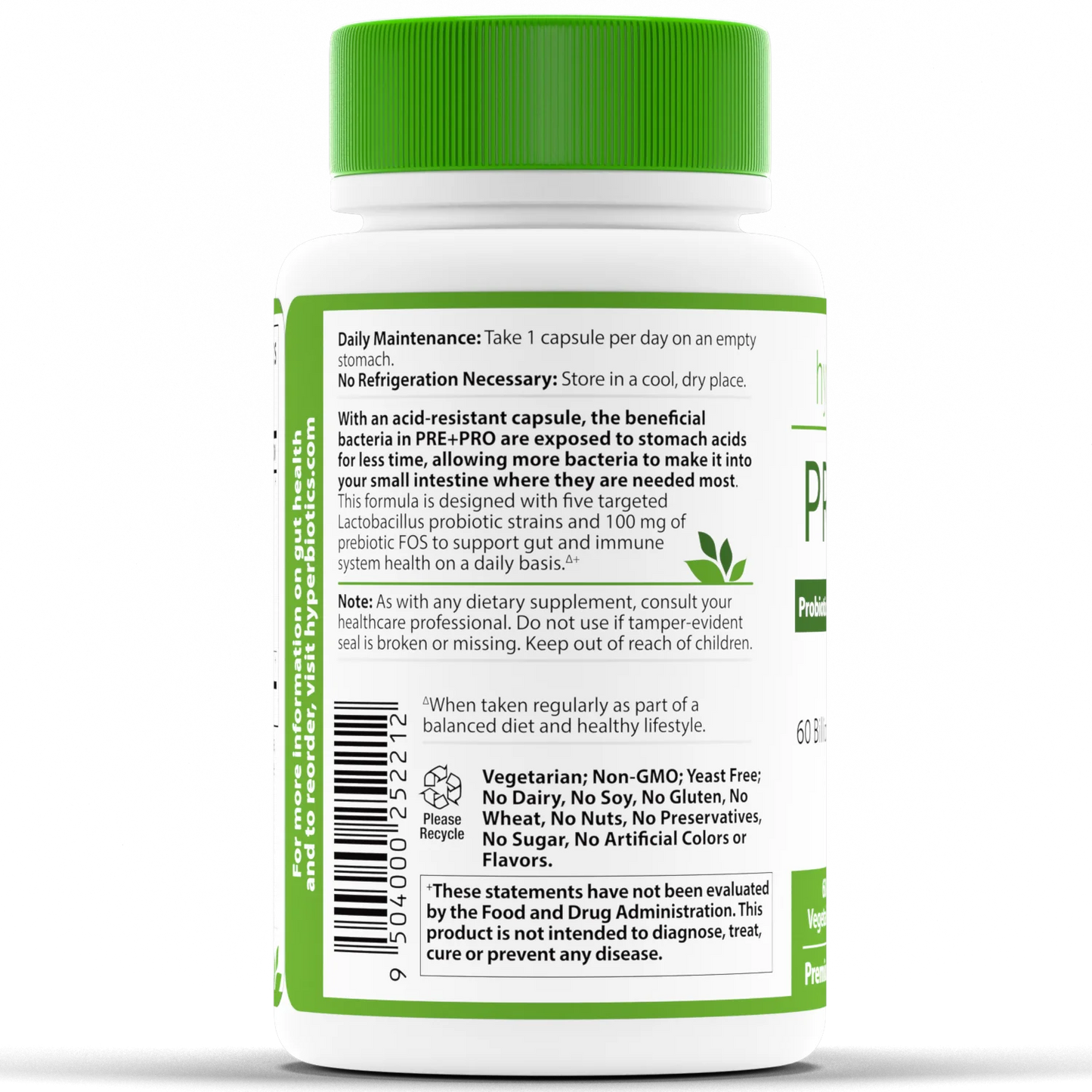 Hyperbiotics Pre+PRO 60B: Enhanced Support for Bloating and Gas (60 count)