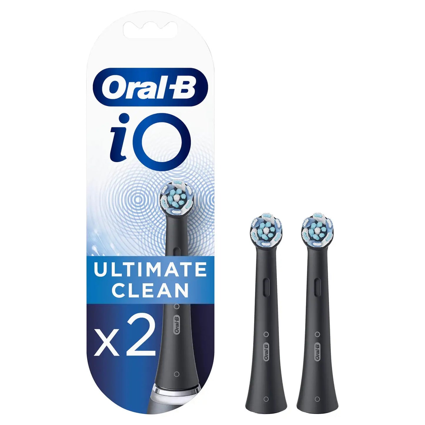 Oral-B iO Ultimate Clean Black Toothbrush Heads, Pack of 2